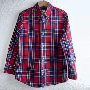 Crewcuts Vibrant Red Plaid Boys Button Up Shirt
